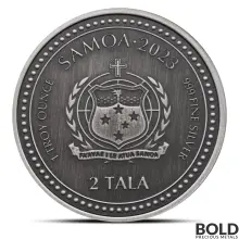2023 1 oz Samoa Seahorse Silver Coin (Antiqued)