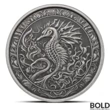 2023 1 oz Samoa Seahorse Silver Coin (Antiqued)