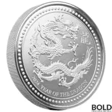 2024 Silver 2 oz Samoa Year of the Dragon BU Coin