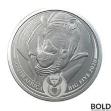 2020 Silver South Africa Big Five Rhino BU - 1 oz