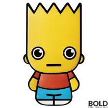 2022 Tuvalu Minted Mini Bart Simpson 1 oz Silver Shaped