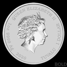 2020 Tuvalu The Simpsons Krusty The Clown 1 oz Silver BU