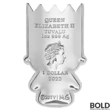 2022 Tuvalu Minted Mini Bart Simpson 1 oz Silver Shaped