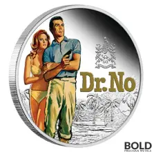 2022 Tuvalu James Bond Dr. No 60th Anniversary 1 oz Silver Color Proof
