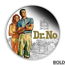 2022 Tuvalu James Bond Dr. No 60th Anniversary 1 oz Silver Color Proof