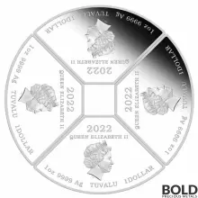 2022 Tuvalu Year of the Tiger Quadrant 4-Coin Silver Proof