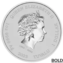 2023 1 oz Tuvalu James Bond Casino Royale Chip Colored Silver Coin (In Card)