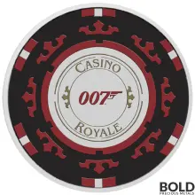 2023 1 oz Tuvalu James Bond Casino Royale Chip Colored Silver Coin (In Card)