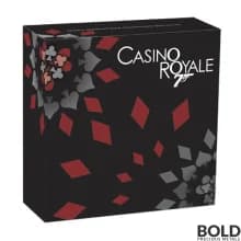 2023 Silver 1 oz Tuvalu James Bond Casino Royale Chip Colored Antiqued