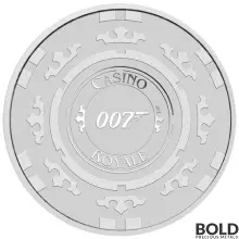 2023 Silver 1 oz Tuvalu James Bond Casino Royale Chip BU