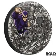 2023 Silver 2 oz Tuvalu The Phantom Antiqued Colored Coin