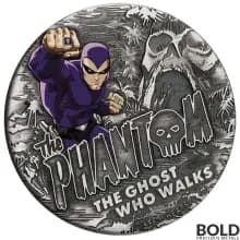 2023 Silver 2 oz Tuvalu The Phantom Antiqued Colored Coin
