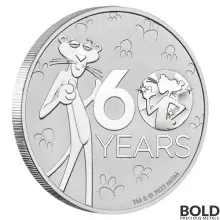 2024 1 oz Tuvalu Pink Panther 60th Anniversary Silver Coin (BU)