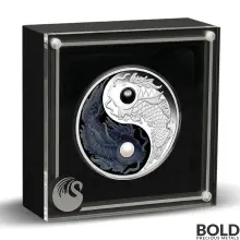 2024 5 oz Tuvalu Yin Yang Koi Silver Coin (Proof Colored)