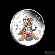 2022 Tuvalu Baby Tiger 1/2 oz Silver Proof