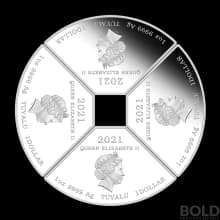 2021 Silver Tuvalu Year of the Ox Quadrant 4-Coin Proof