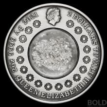 2021 Tuvalu Tears Of The Moon 2 oz Silver Antiqued
