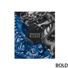 2021 Tuvalu Dragon and Tiger Antiqued 2 oz Silver