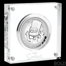 2022 Tuvalu Bart Simpson 2 oz Silver High Relief Proof