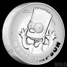 2022 Tuvalu Bart Simpson 2 oz Silver High Relief Proof