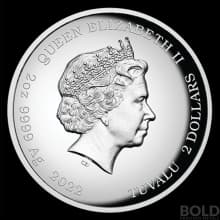 2022 Tuvalu Bart Simpson 2 oz Silver High Relief Proof