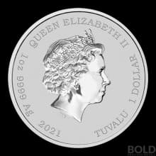 2021 Tuvalu The Simpsons Family 1 oz Silver BU