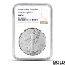 2024 1 oz America Silver Eagle Coin NGC MS70 (Brown Label)