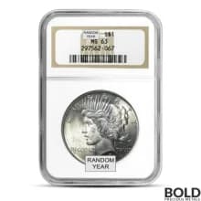 Silver Peace Dollar NGC MS63 (Random)
