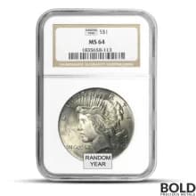 Silver Peace Dollar NGC MS64 (Random)