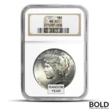 Silver Peace Dollar NGC MS65 (Random)