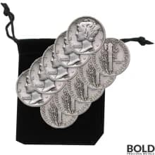 90% Silver - $1 FV Mercury Dime Circulated