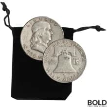 90% Silver - $1 FV Franklin Half Dollar Circulated