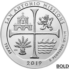 2019 Silver 5 oz ATB San Antonio Missions, Texas
