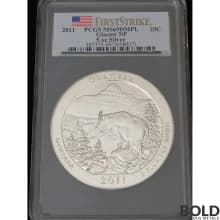 2011 Silver 5 oz ATB Glacier NP First Strike PCGS MS69 DMPL