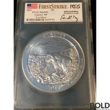 2011 Silver 5 oz ATB Glacier NP First Strike PCGS MS69 PL (Moy)