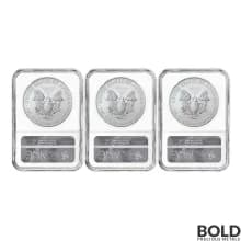 2021 American Silver Eagle (T-1) 3-Coin Set: NGC MS69 ER W-P-S