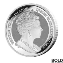 2022 BVI Walking Liberty 75th Anniversary 1 oz Silver Reverse Frosted Coin