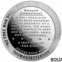 5 oz Second Amendment Silver Round (Lot of 10)
