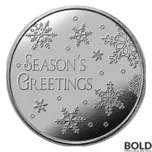 Silver - 1 oz Christmas Round (Snowman Happy Holidays)