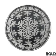 Silver - 1 oz Christmas Round (Snowman On Sled)