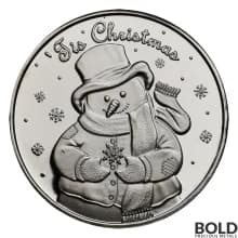 Silver - 1 oz Christmas Round (Snowman Tis Christmas)