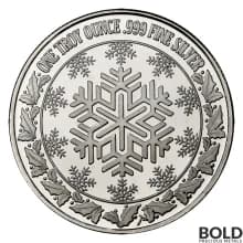 Silver - 1 oz Christmas Round (Snowman Tis Christmas)