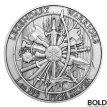 Silver 1 oz Legendary Warriors: Julius Caesar Round BU