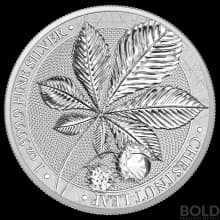 2021 Germania Mythical Forest: Chestnut Leaf 1 oz Silver BU