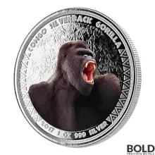 2017 Republic of Congo Gorilla 1 oz Silver Proof (Colored)