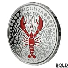 2018 EC8 Anguilla: Lobster 1 oz Silver Proof (Colored)