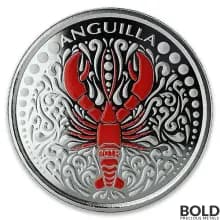 2018 EC8 Anguilla: Lobster 1 oz Silver Proof (Colored)