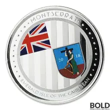2018 EC8 Montserrat Emerald Isle 1 oz Silver Proof (Colored)