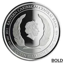 2018 EC8 St Kitts & Nevis Brown Pelican 1 oz Silver Proof (Colored)