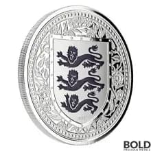 2018 Gibraltar Royal Arms of England Silver 1 oz Proof (Purple Colored)